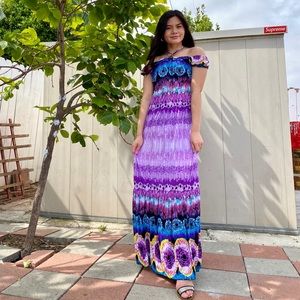 Unique colorful boho maxi dress